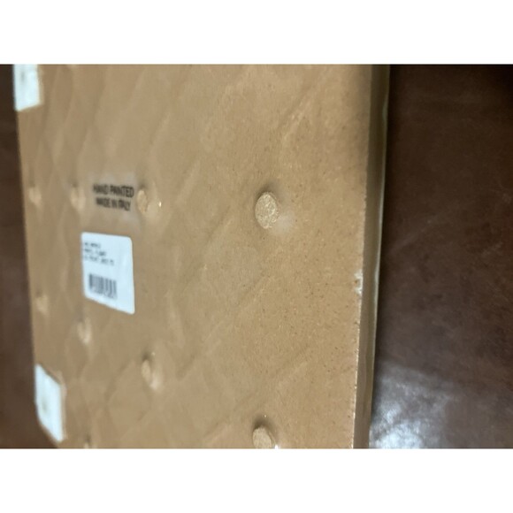 Italian Hand  Painted tile/trivet Made in Italy Vitage Blue Green Flower glazed - Picture 12 of 16